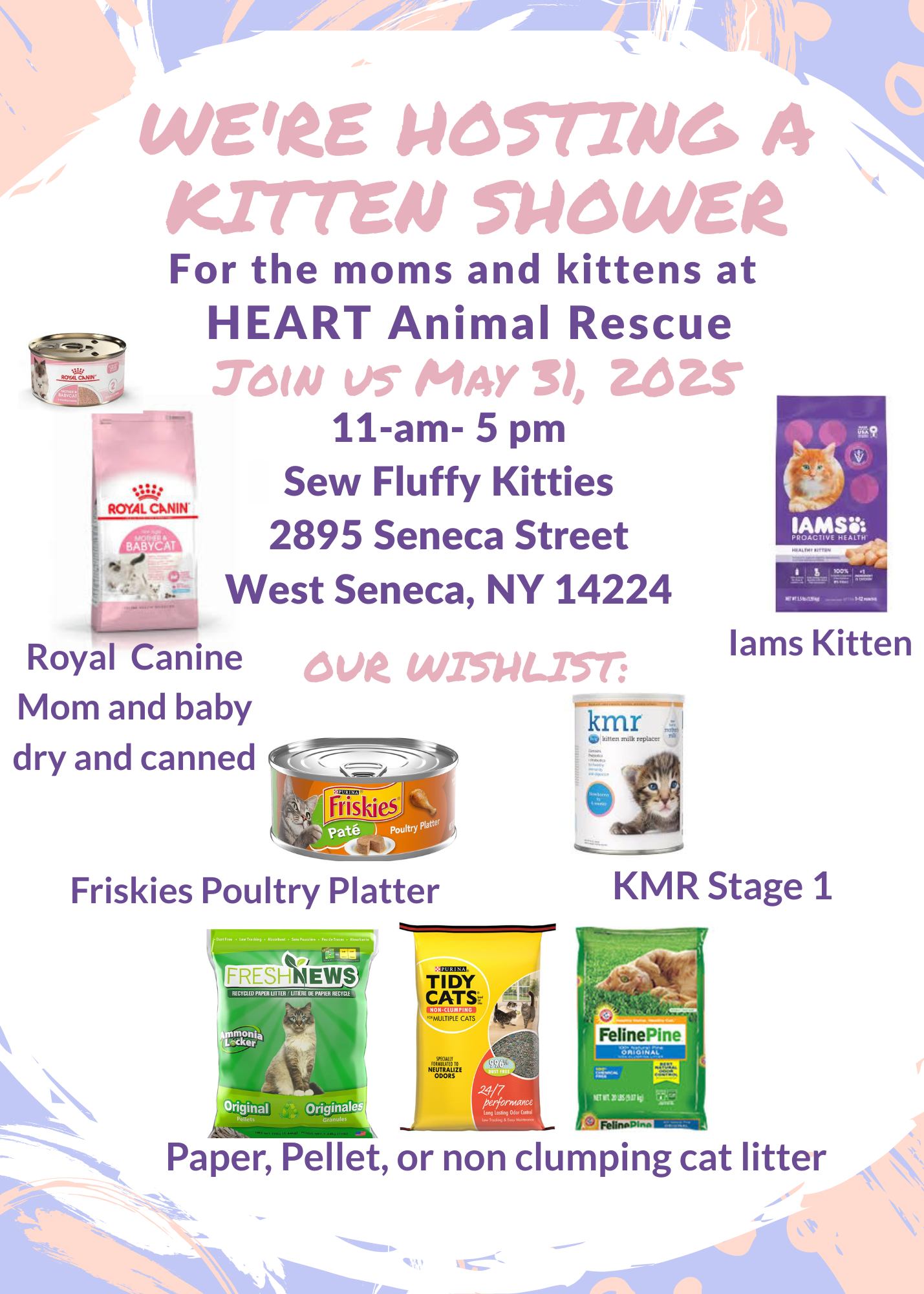 *CANCELED* – Kitten Shower – By Heart and Sew Fluffy Kitties